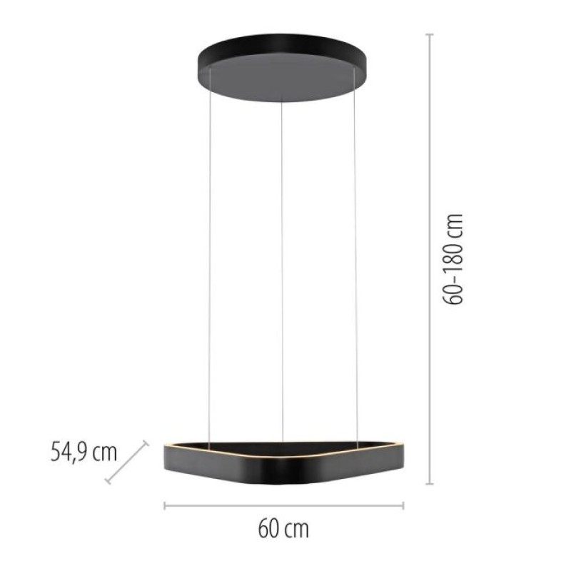 Paul Neuhaus-Q-STRETTO Κρεμαστό Φωτιστικό LED, Μαύρο, 61W με Comfort Lift ΚΩΔ.-SL2690-18
