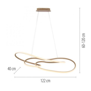 Paul Neuhaus-TWIST Κρεμαστό φωτιστικό LED, σε χρώμα άμμου, dimmable ΚΩΔ.-SL2765-39