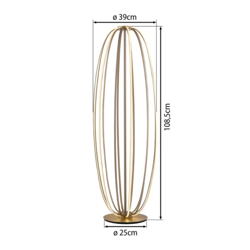 Paul Neuhaus-ELVARA Φωτιστικό Δαπέδου LED, Μπρονζέ, 2700K, Dimmable με Διακόπτη Καλωδίου