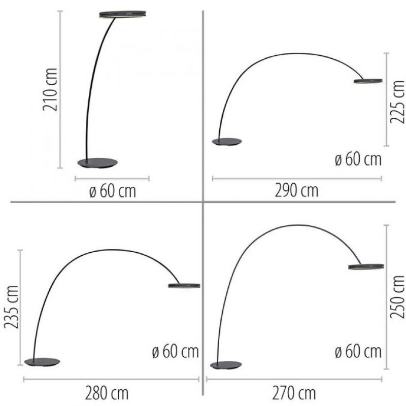 Paul Neuhaus-PURE Loop-Bow Φωτιστικό Δαπέδου Αψιδωτό LED, Black Pearl ΚΩΔ.-SL561-18