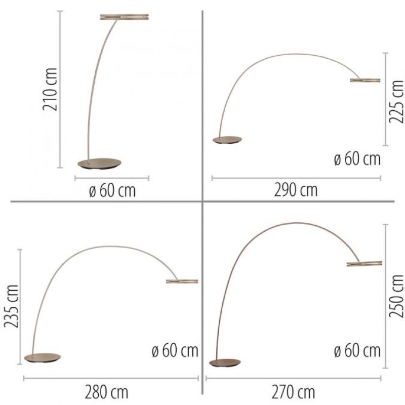 Paul Neuhaus-PURE Loop-Bow Φωτιστικό Δαπέδου Αψιδωτό LED, Bronze ΚΩΔ.-SL561-97