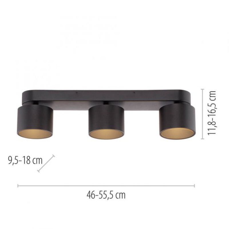 Paul Neuhaus-PURE Cup Φωτιστικό Οροφής LED, Black Pearl, 3-Φωτο Dimmable ΚΩΔ.-SL6227-18
