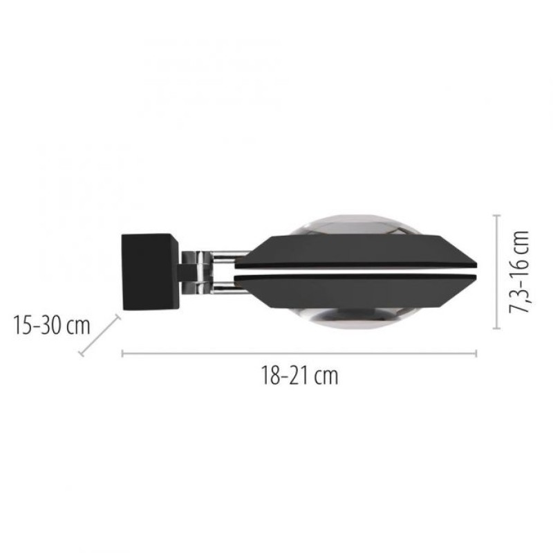 Paul Neuhaus-PURE Oculis Φωτιστικό Τοίχου LED Black Pearl Dimmable ΚΩΔ.-SL9052-18