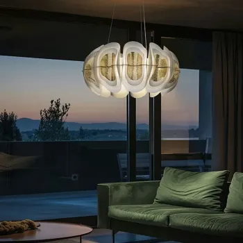 SLAMP-Fiordlys Round Φωτιστικό Οροφής Κρεμαστό 56x33cm Gold ΚΩΔ.-FRDSM00GLD01T00ROUEU