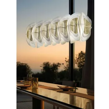 SLAMP-Fiordlys Linear Φωτιστικό Κρεμαστό 90x26x33cm Gold ΚΩΔ.-FRDSXXLGLD01T00LINEU