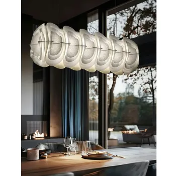 SLAMP-Fiordlys Linear Φωτιστικό Κρεμαστό 90x26x33cm Silver ΚΩΔ.-FRDSXXLSLV01T00LINEU