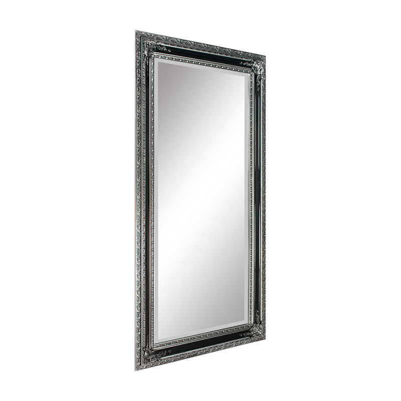 Mirrors & More - LARA Faceted Καθρέπτης 100x200cm Μαύρο & Ασημί