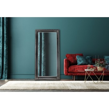 Mirrors & More - LARA Faceted Καθρέπτης 100x200cm Μαύρο & Ασημί