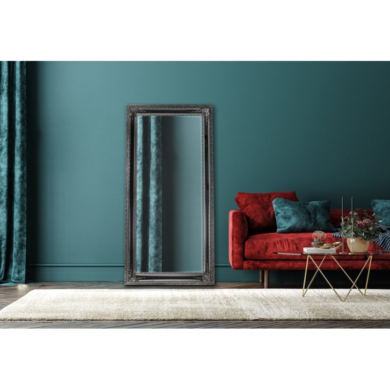 Mirrors & More - LARA Faceted Καθρέπτης 100x200cm Μαύρο & Ασημί