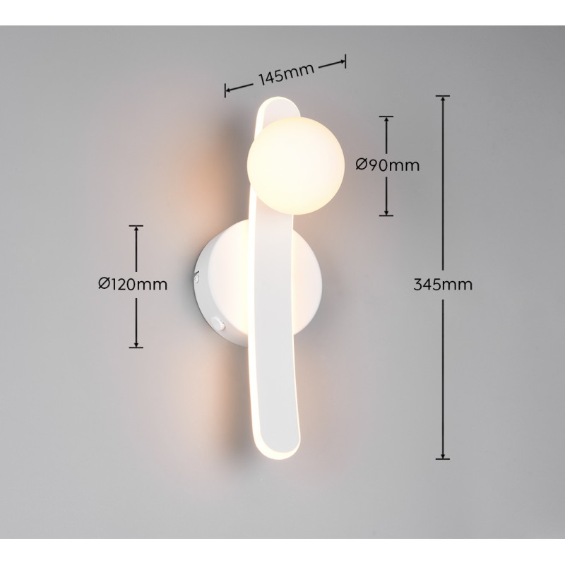 TRIO LIGHTING - NAPOLI LED Επιτοίχιο Φωτιστικό Λευκό 11W 1200lm – 2300K/3000K/4000K