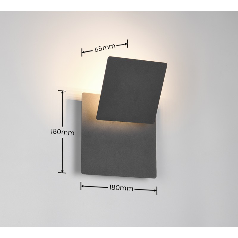 TRIO LIGHTING - MIO LED Φωτιστικό Τοίχου 6W 560lm 3000K Μαύρο
