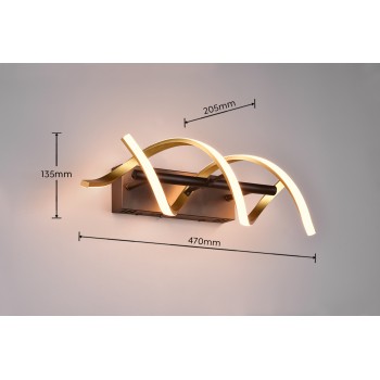 TRIO LIGHTING - Sequence Επιτοίχιο φωτιστικό LED Χρυσό Ματ-Μαύρο Ματ ΚΩΔ.-241810208