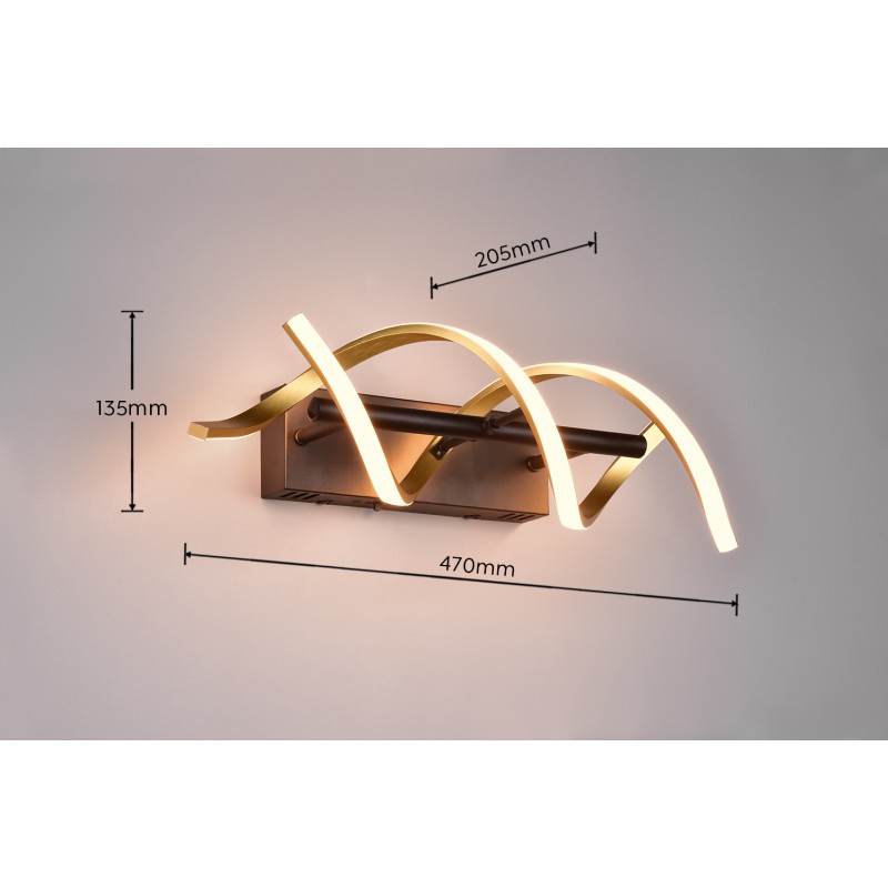 TRIO LIGHTING - Sequence Επιτοίχιο φωτιστικό LED Χρυσό Ματ-Μαύρο Ματ ΚΩΔ.-241810208