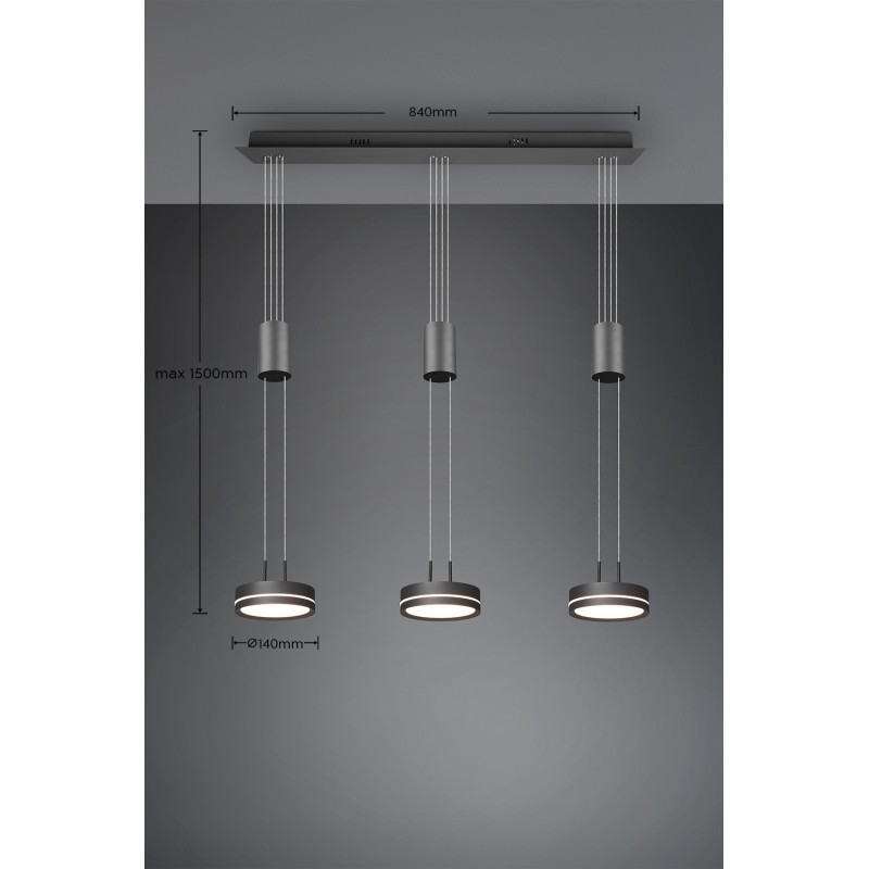 TRIO LIGHTING - Franklin Κρεμαστό φωτιστικό LED Ανθρακί ΚΩΔ.-326510342