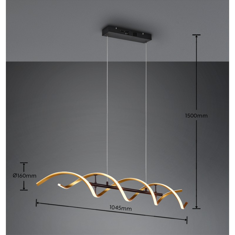 TRIO LIGHTING - Sequence Κρεμαστό φωτιστικό LED Χρυσό Χρώμα ΚΩΔ.-341810208