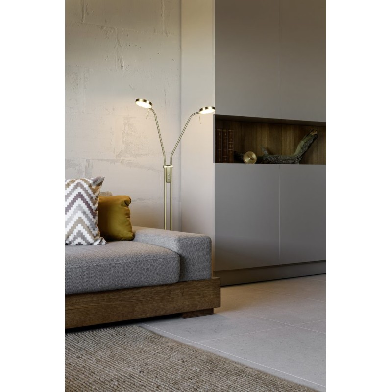 TRIO LIGHTING - MONZA LED Φωτιστικό Δαπέδου 2x12W 2800lm Ματ Ορείχαλκος 2300K/3000K/4000K