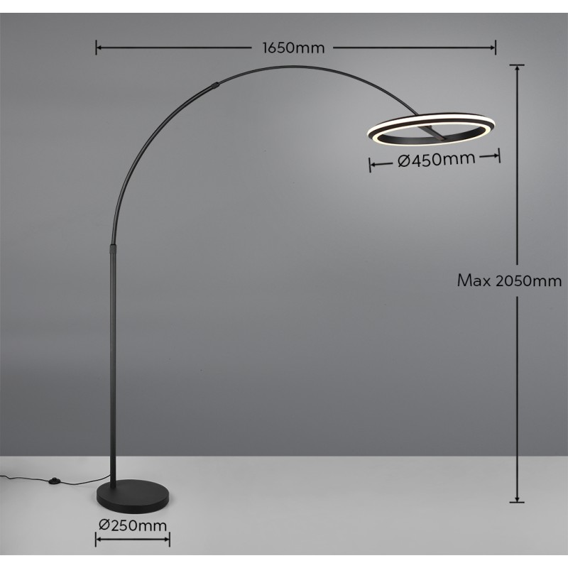 TRIO LIGHTING - AMADOR LED Φωτιστικό Δαπέδου 21W 2400lm Μαύρο Ματ 2300K/3000K/4000K
