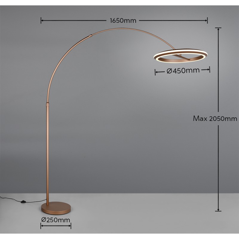 TRIO LIGHTING - AMADOR LED Φωτιστικό Δαπέδου 21W 2400lm Καφέ 2300K/3000K/4000K