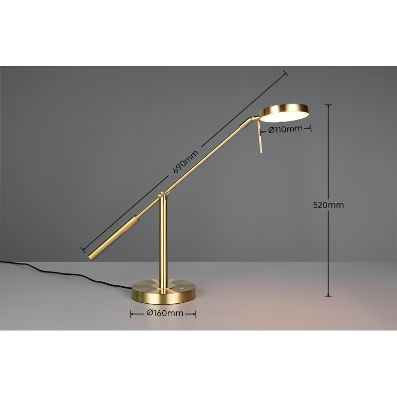 TRIO LIGHTING - MONZA LED Επιτραπέζιο Φωτιστικό Ματ Ορείχαλκος 12W 1400lm – 2300K/3000K/4000K