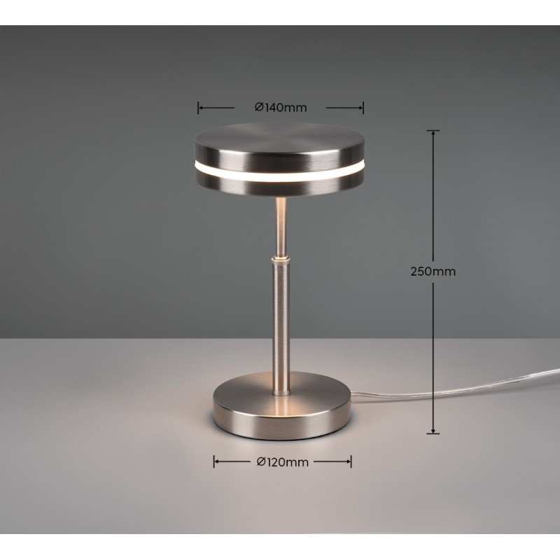 TRIO LIGHTING - Franklin Επιτραπέζιο φωτιστικό LED Νίκελ Ματ ΚΩΔ.-526510107