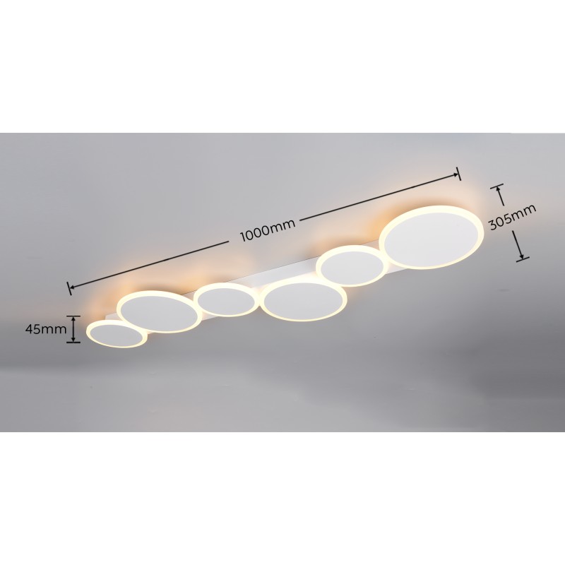 TRIO LIGHTING - OVELA LED Φωτιστικό Οροφής 34W 3900lm Λευκό Ματ 2700K-6500K με Τηλεχειριστήριο