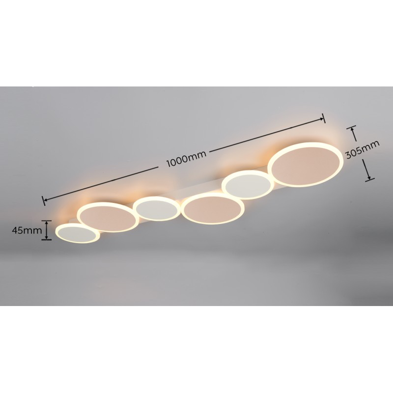 TRIO LIGHTING - OVELA LED Φωτιστικό Οροφής 34W 3900lm Καφέ 2700K-6500K με Τηλεχειριστήριο