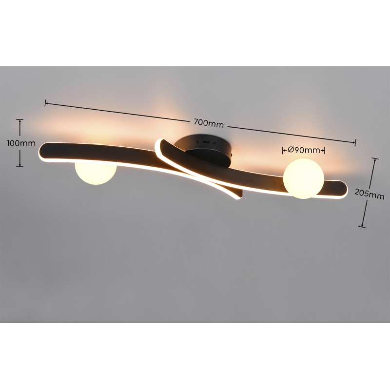 TRIO LIGHTING - NAPOLI LED Φωτιστικό Οροφής Μαύρο 27W 3200lm – 2300K/3000K/4000K