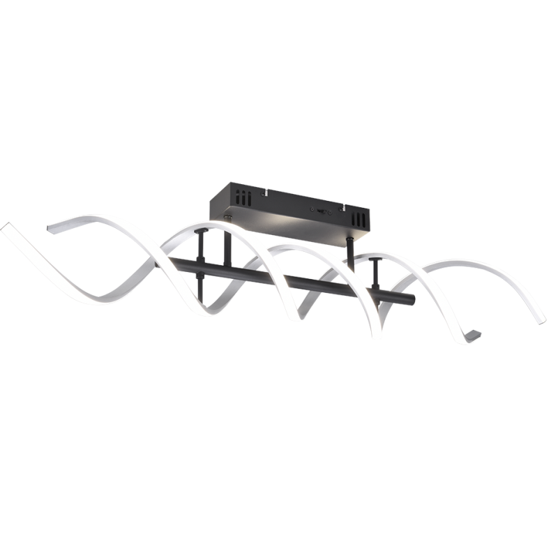 TRIO LIGHTING - Sequence Φωτιστικό οροφής LED Βουρτσιστό Αλουμίνιο-Μαύρο Ματ ΚΩΔ.-641810205
