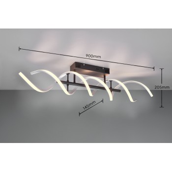 TRIO LIGHTING - Sequence Φωτιστικό οροφής LED Βουρτσιστό Αλουμίνιο-Μαύρο Ματ ΚΩΔ.-641810205