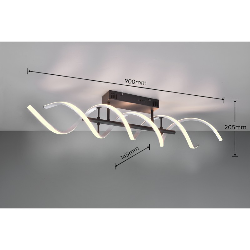 TRIO LIGHTING - Sequence Φωτιστικό οροφής LED Βουρτσιστό Αλουμίνιο-Μαύρο Ματ ΚΩΔ.-641810205