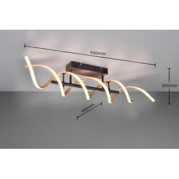 TRIO LIGHTING - Sequence Φωτιστικό οροφής LED Χρυσό Ματ-Μαύρο Ματ ΚΩΔ.-641810208