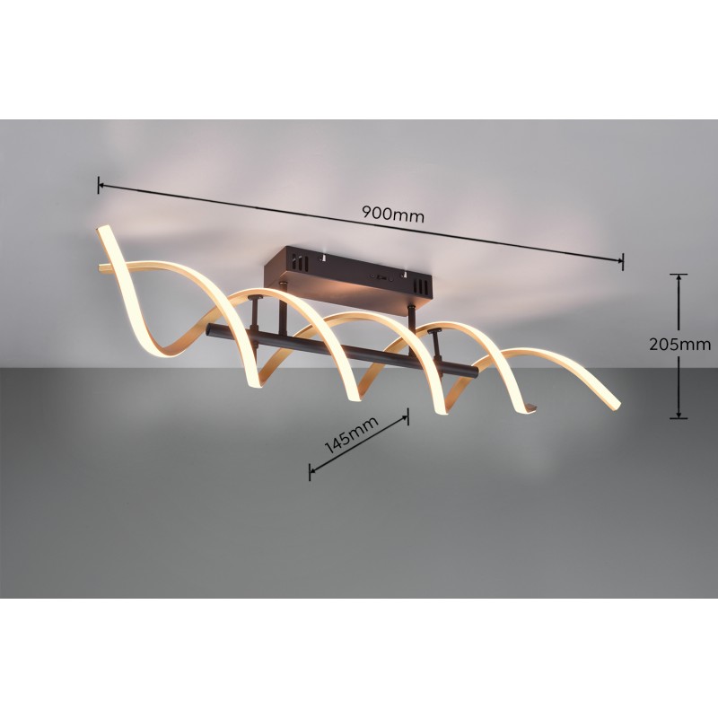 TRIO LIGHTING - Sequence Φωτιστικό οροφής LED Χρυσό Ματ-Μαύρο Ματ ΚΩΔ.-641810208