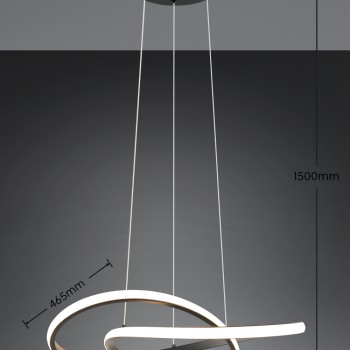 RL Lighting - MANSA Κρεμαστό Φωτιστικό LED 36W 4200lm 4000K Μαύρο Ματ ΚΩΔ.-R33111132