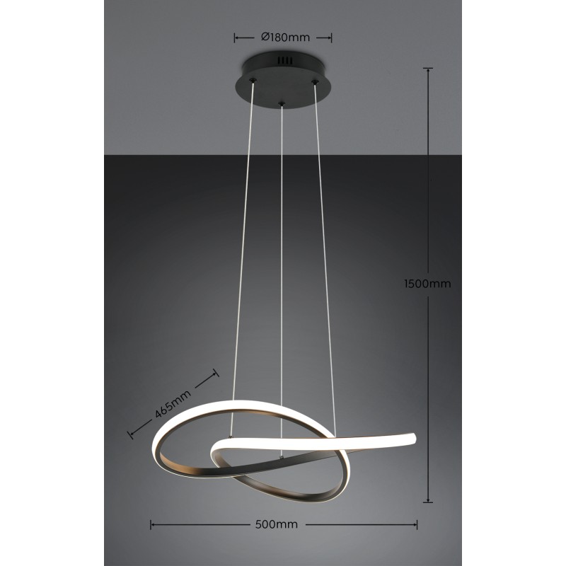 RL Lighting - MANSA Κρεμαστό Φωτιστικό LED 36W 4200lm 4000K Μαύρο Ματ ΚΩΔ.-R33111132