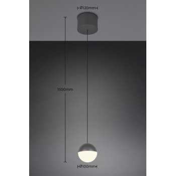 RL Lighting - SENTA Κρεμαστό Φωτιστικό LED 5W 4000K Ανθρακί ΚΩΔ.-R33551142 
