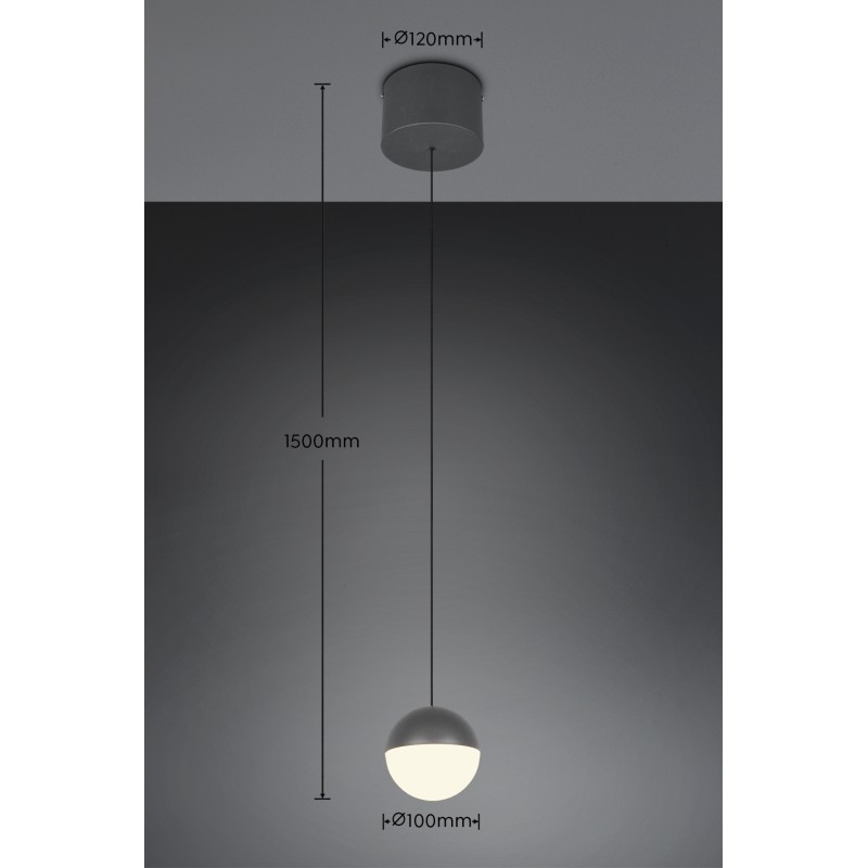RL Lighting - SENTA Κρεμαστό Φωτιστικό LED 5W 4000K Ανθρακί ΚΩΔ.-R33551142 