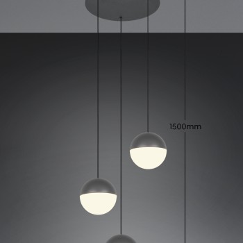 RL Lighting - SENTA Κρεμαστό Φωτιστικό LED 3x5W 2400lm 4000K Ανθρακί ΚΩΔ.-R33553342