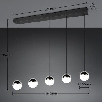 RL Lighting - SENTA Κρεμαστό Φωτιστικό LED 5x5W 4000K ΚΩΔ.-R33555106 