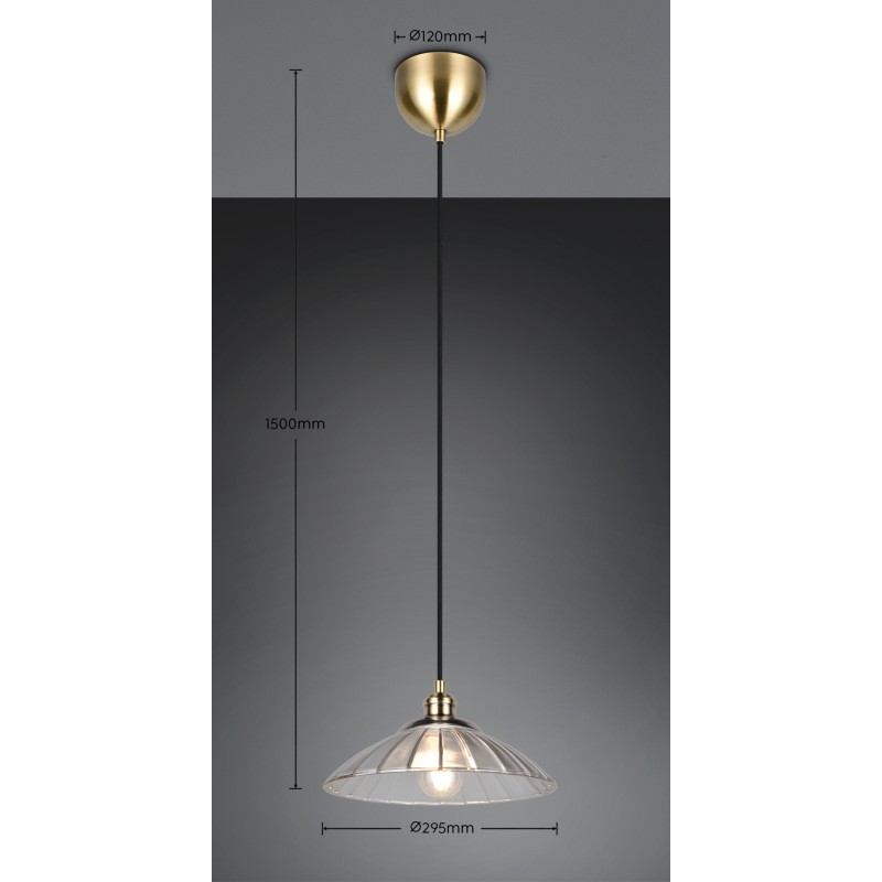 RL Lighting - ELUNA Κρεμαστό Φωτιστικό E27 Οξυντέ με Διάφανο Γυαλί ΚΩΔ.-R36521032 