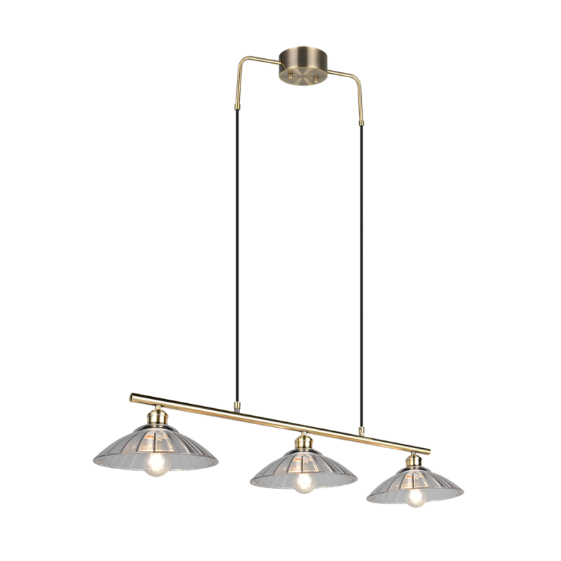 RL Lighting - ELUNA Κρεμαστό Φωτιστικό Οξυντέ με Διάφανο Γυαλί 3xE27 ΚΩΔ.-R36523004