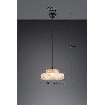 RL Lighting - ABELLA Κρεμαστό Φωτιστικό Κεχριμπαρένιο Γυαλί 1xE27 ΚΩΔ.-R36761013 