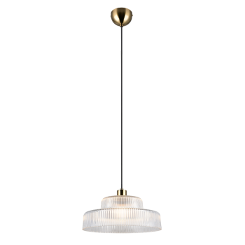 RL Lighting - ABELLA Κρεμαστό Φωτιστικό Διάφανο Γυαλί με Ματ Ορείχαλκο 1xE27 ΚΩΔ.-R36761052 