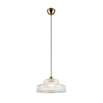 RL Lighting - ABELLA Κρεμαστό Φωτιστικό Διάφανο Γυαλί με Ματ Ορείχαλκο 1xE27 ΚΩΔ.-R36761052 