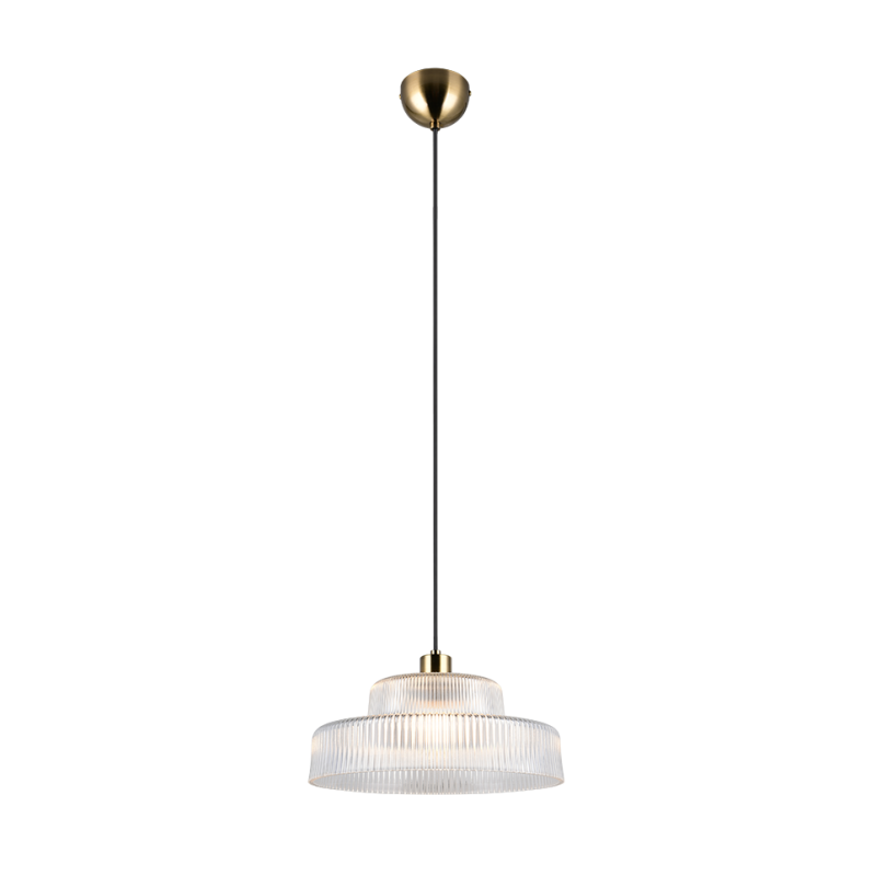 RL Lighting - ABELLA Κρεμαστό Φωτιστικό Διάφανο Γυαλί με Ματ Ορείχαλκο 1xE27 ΚΩΔ.-R36761052 