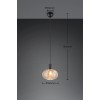 RL Lighting - ELVEZIA Κρεμαστό Φωτιστικό Κεχριμπαρένιο Γυαλί Μαύρο Ματ 1xE27 ΚΩΔ.-R36771013 