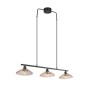 RL Lighting - ELUNA Κρεμαστό Φωτιστικό Μαύρο Ματ με Κεχριμπαρένιο Γυαλί 3xE27 ΚΩΔ.-R36523032 