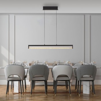 JUST LIGHT.-SPLENDA Κρεμαστό Φωτιστικό LED, Μαύρο, Touch Dimmer, CCT 2700-5000K