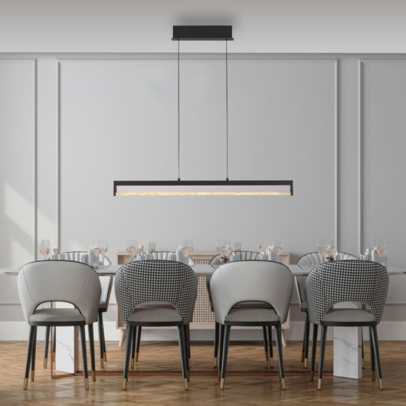 JUST LIGHT.-SPLENDA Κρεμαστό Φωτιστικό LED, Μαύρο, Touch Dimmer, CCT 2700-5000K