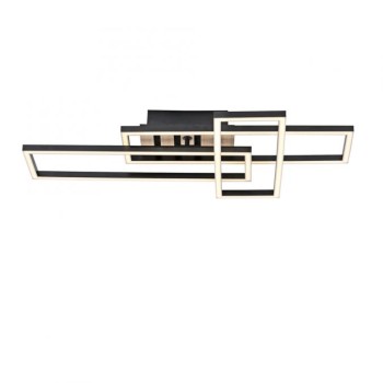 JUST LIGHT.-AKUSTIKA LED Φωτιστικό Οροφής LED, μαύρο με φυσικό ξύλο δρυός, με ακουστικό πάνελ ΚΩΔ.-SL14051-79