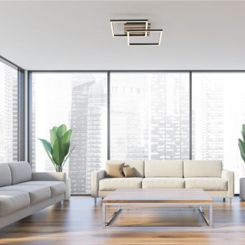 JUST LIGHT.-AKUSTIKA LED Επιτοίχιο Φωτιστικό LED, μαύρο με φυσικό ξύλο δρυός, με ακουστικό πάνελ ΚΩΔ.-SL14053-79